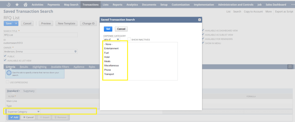 Simplify Spend Analysis: NetSuite's Guide to Create a Saved Search by Expense Categories.