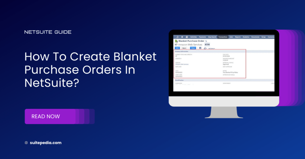 Create Blanket Purchase Order