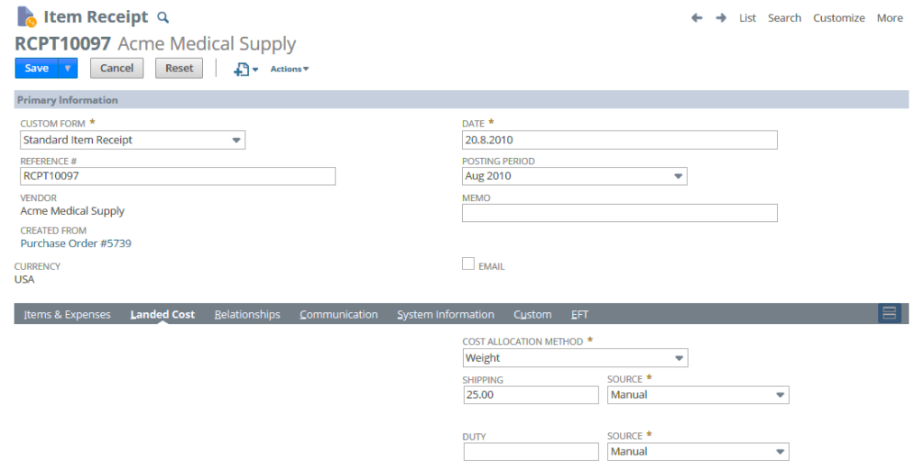 Dive In: NetSuite's Guide to Entering Landed Cost on Transactions.