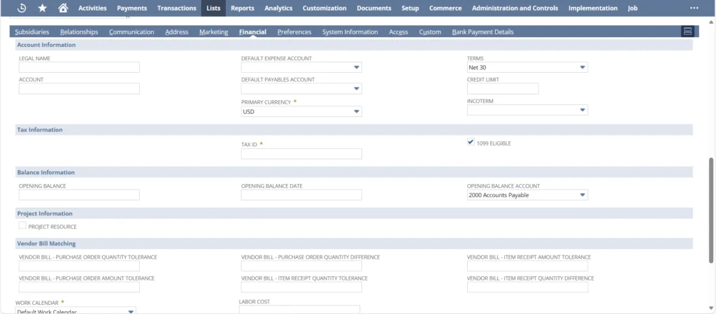 Vendor-Form-Financial