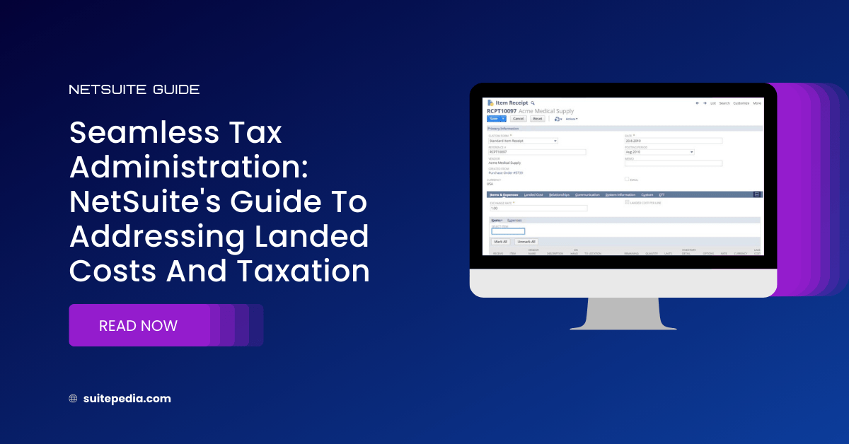 landed costs and taxation