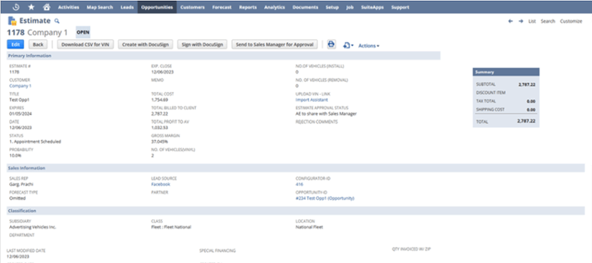 How To Create An Estimate in NetSuite From The Configurator? | SuitePedia