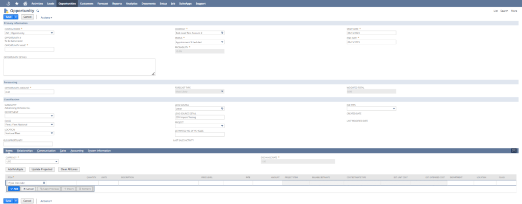 Empowering Growth: Create an Opportunity In NetSuite